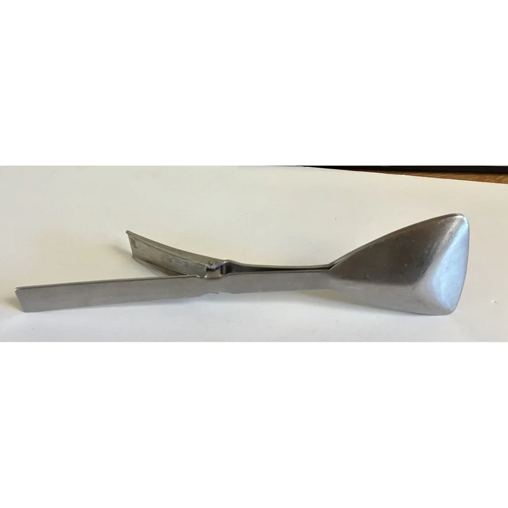 Arthur Salm AS Japan Saxon 1966 Stainless Ice Tongs Salad Serving‎ Tongs Vintage